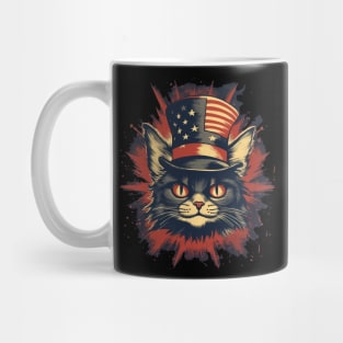 cat funy 4th of july Mug